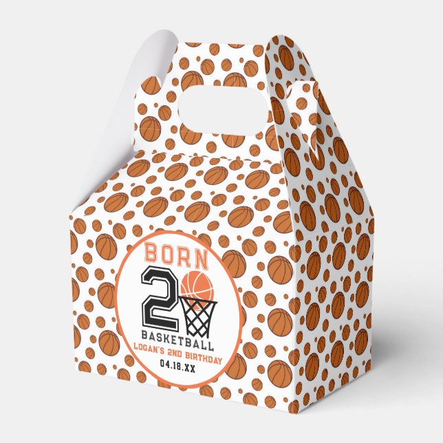 Born 2 Basketball | Sports  Boy's 2nd Birthday Favour Box (Front Side)