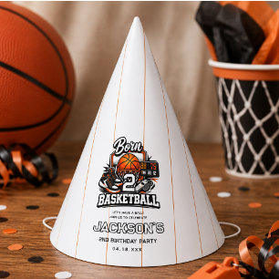 Born 2 Basketball Sports Themed 2nd Birthday Party Hat