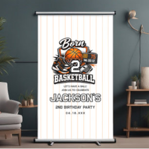 Born 2 Basketball Sports Themed Boy 2nd Birthday Banner