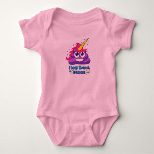 Born A Unicorn Poop Emoji Baby Outfit Bodysuit