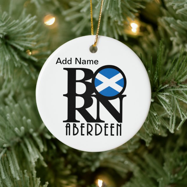 BORN Aberdeen Scotland Customisable Ceramic Tree Decoration (Tree)