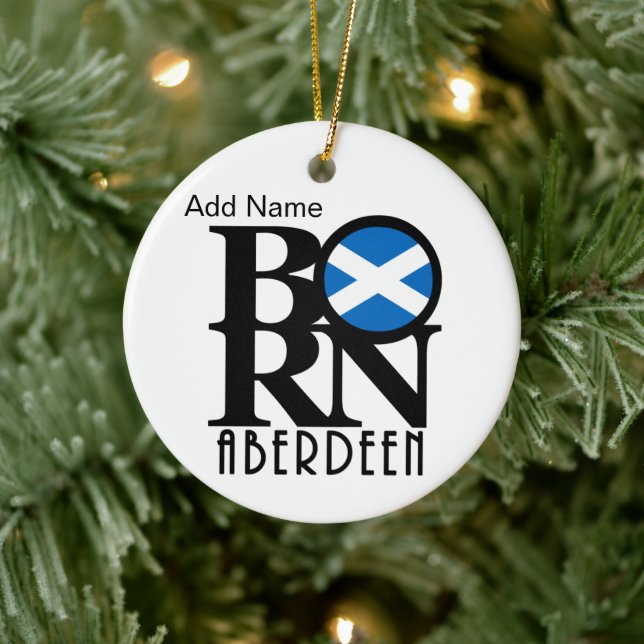 BORN Aberdeen Scotland Customisable Ceramic Tree Decoration (Tree)