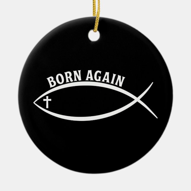 Born Again Ceramic Tree Decoration (Front)