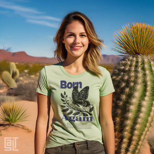 Born Again Christian Jesus Butterfly Motif Inspira Tri-Blend Shirt