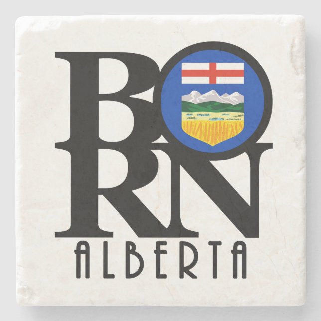 BORN Alberta Stone Coaster (Front)