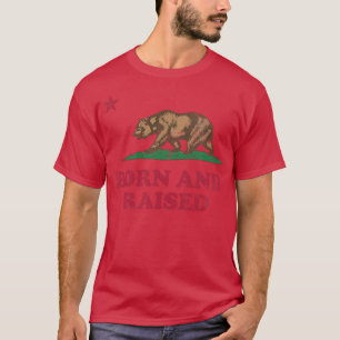 Born And Raised California Republic Flag T-Shirt