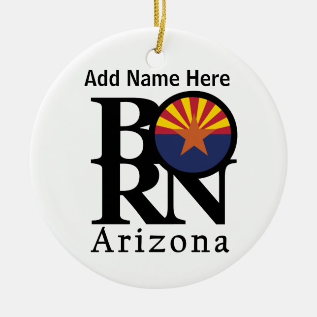 BORN Arizona Ceramic Tree Decoration (Front)