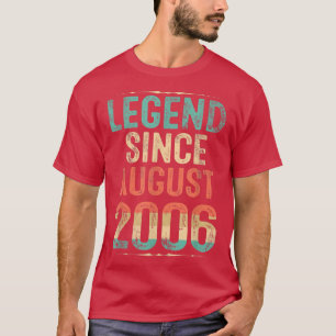 Born August 2006 Birthday Gift Legend Since 2006 1 T-Shirt