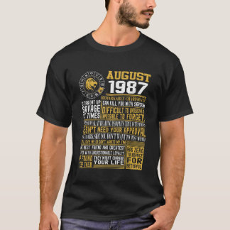 Born August Leo 1987 33rd birthday gifts TShirt