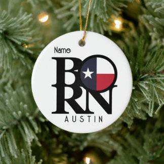 BORN Austin Texas Ceramic Tree Decoration
