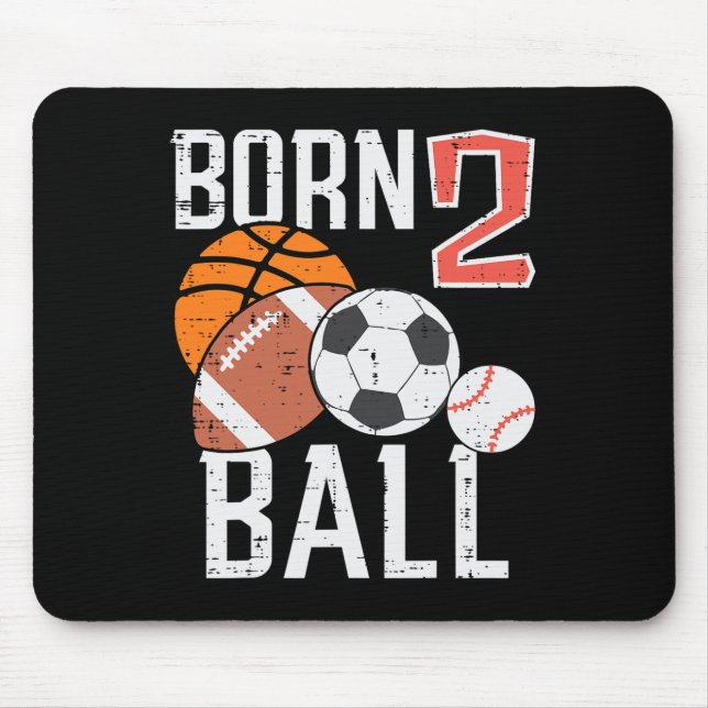 Born Basketball Football 2nd Birthday Toddler Boy  Mouse Pad (Front)
