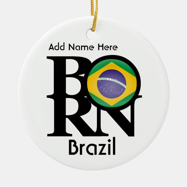 BORN Brazil Ceramic Tree Decoration (Front)