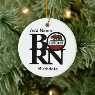 BORN California Customised Ceramic Tree Decoration