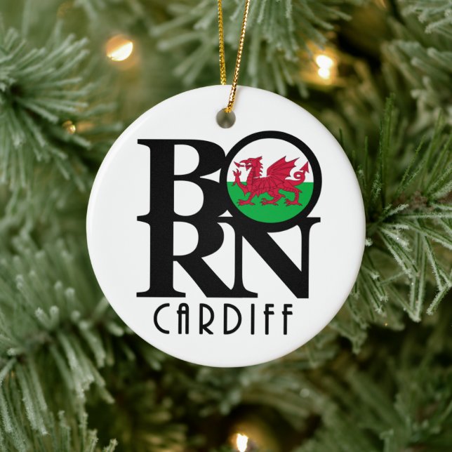 BORN Cardiff Wales Ceramic Tree Decoration (Tree)