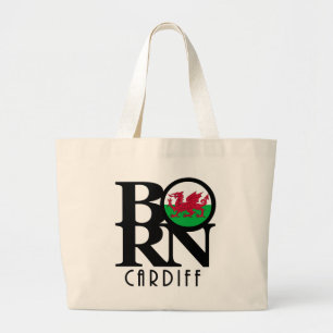 BORN Cardiff Wales Large Tote Bag