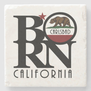 BORN Carlsbad California Stone Coaster