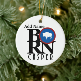 BORN Casper Wyoming Customisable Ceramic Tree Decoration