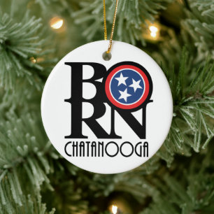 BORN Chattanooga Tennessee Ceramic Tree Decoration