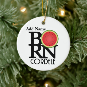 BORN Cordele Customizable Watermelon Ceramic Tree Decoration