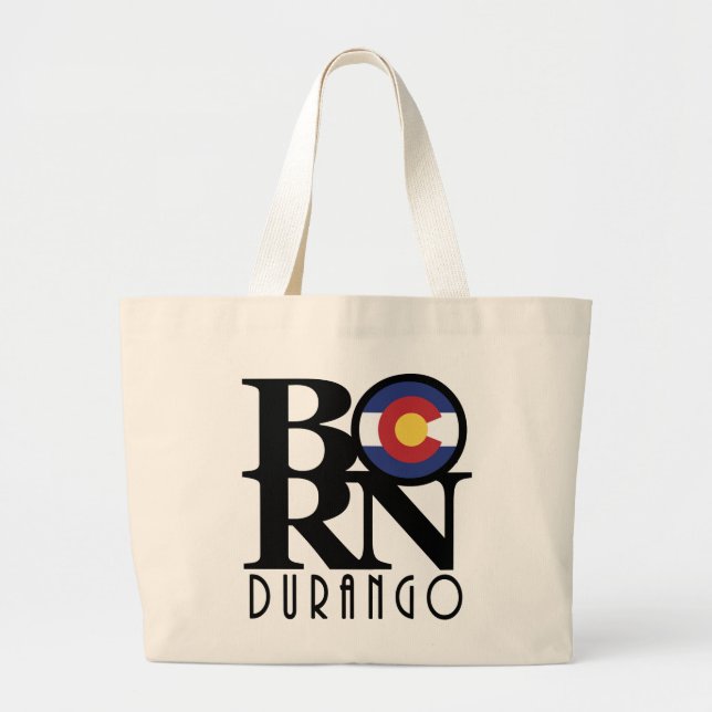 BORN Durango Colorado Large Tote Bag (Front)