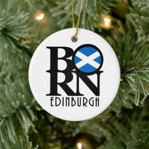 BORN Edinburgh Scotland Ceramic Tree Decoration