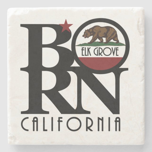 BORN Elk Grove California Stone Coaster (Front)