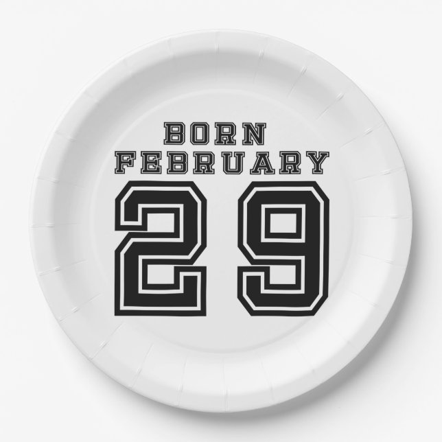 Born February 29 Paper Plate (Front)