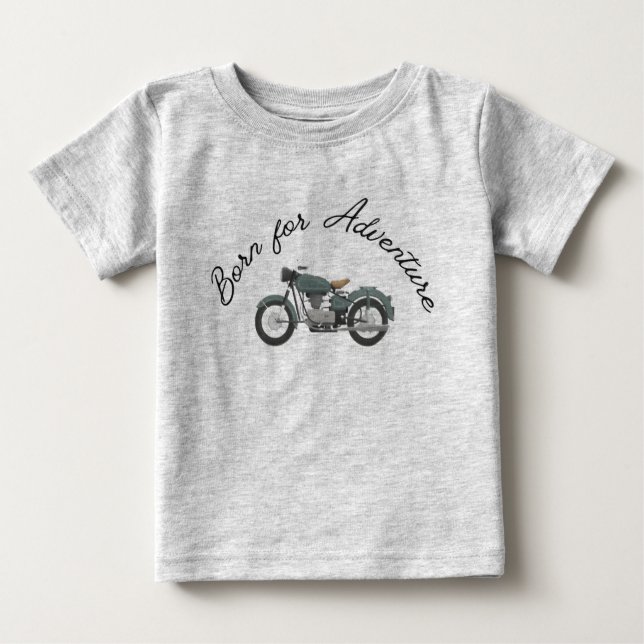 Born for Adventure: Motorcycle-Themed T-Shirt (Front)