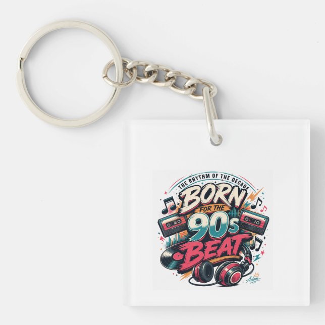 Born For The 90s Beat Shirt Key Ring (Front)
