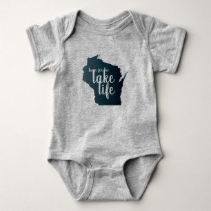 Born for the Lake Life in Wisconsin Baby Bodysuit