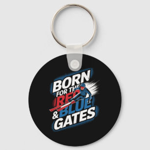 Born For The Red And Blue Gates Alpine Skiing  Key Ring