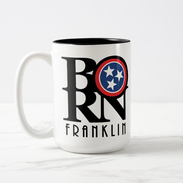 BORN Franklin Tennessee 15oz Two-Tone Coffee Mug (Left)