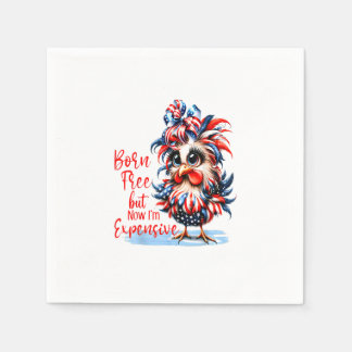 Born Free But Now Expensive - Messy Bun Woman Napkin