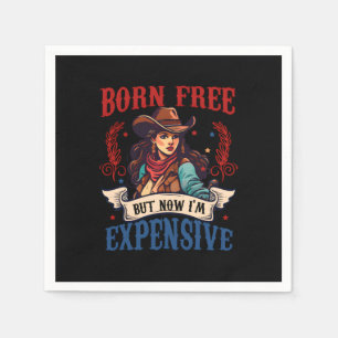 Born Free But Now I'm Expensive, Retro Fourth Of J Napkin