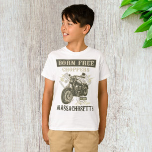 Born Free Choppers Massachusetts Boys T-Shirt