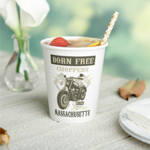 Born Free Choppers Massachusetts Paper Cups