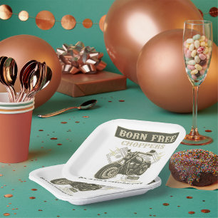 Born Free Choppers Massachusetts Paper Plate