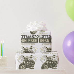 Born Free Choppers Massachusetts  Wrapping Paper