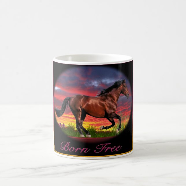 Born free horse art coffee mug (Center)