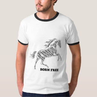 Born Free Wild Horse Typography T-Shirt