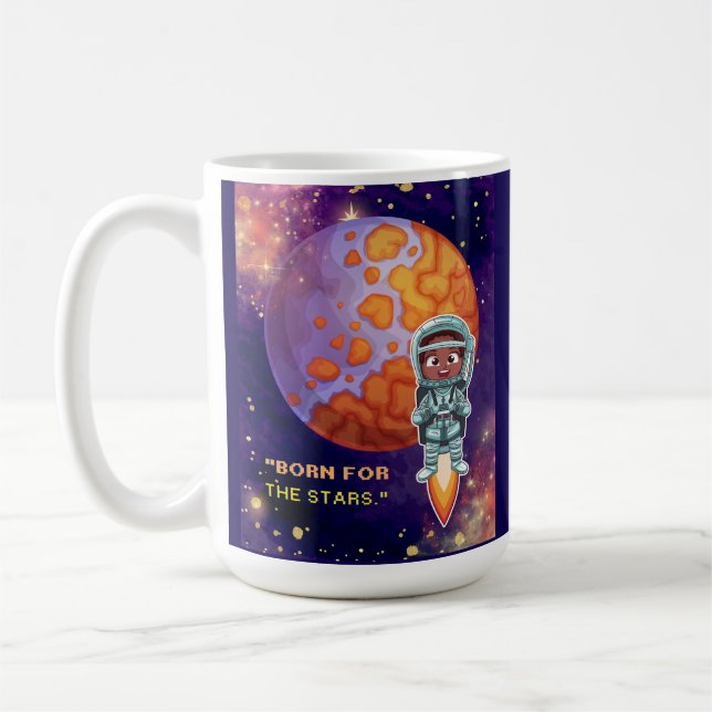 Born from the stars, astronaut coffee mug (Left)