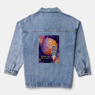 Born from the stars, astronaut denim jacket
