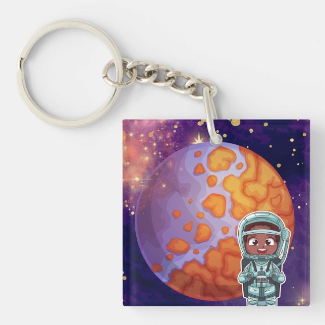 Born from the stars, astronaut key ring (Front)