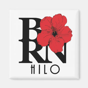 BORN Hilo Red Hibiscus Magnet