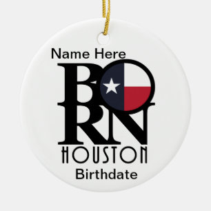 BORN Houston Texas Ceramic Tree Decoration