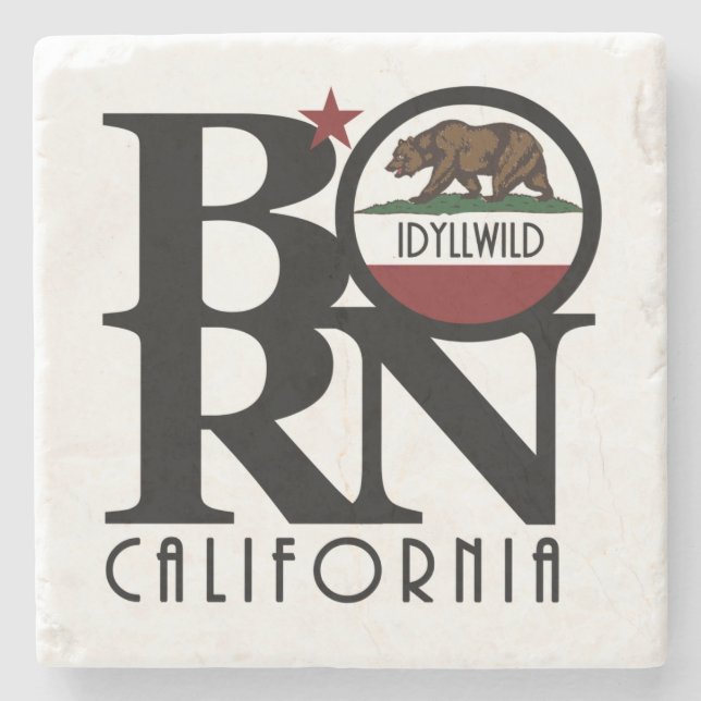 BORN Idyllwild California Stone Coaster (Front)