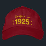 Born in 1925 or Any Year 90th Birthday V03 RED Embroidered Hat<br><div class="desc">Born in 1954 or Any Year 60th Birthday V03 RED Hat GOLD Embroidery with STARS Fun birthday hat that you can personalise with a sentiment, name, and year. All text is customisable, so also suitable for a 90 91 92 93 94 95 96 97 98 99 or any other year...</div>