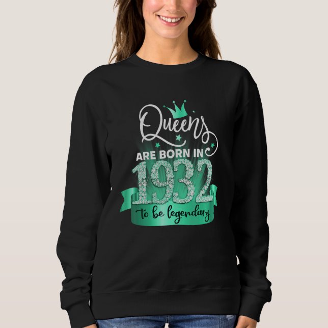 Born in 1932 I Black Turquoise Party Outfit & Acce Sweatshirt (Front)