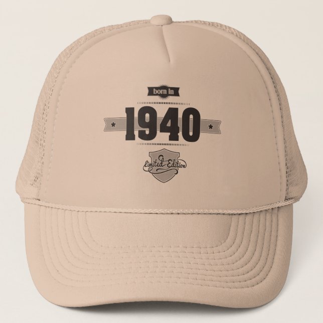Born in 1940 (Dark&Lightgrey) Trucker Hat (Front)