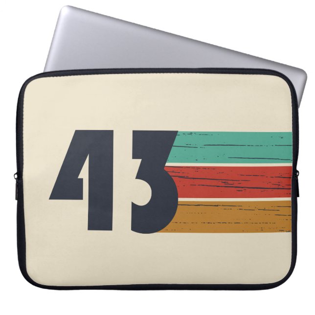born in 1943 vintage birthday laptop sleeve (Front)